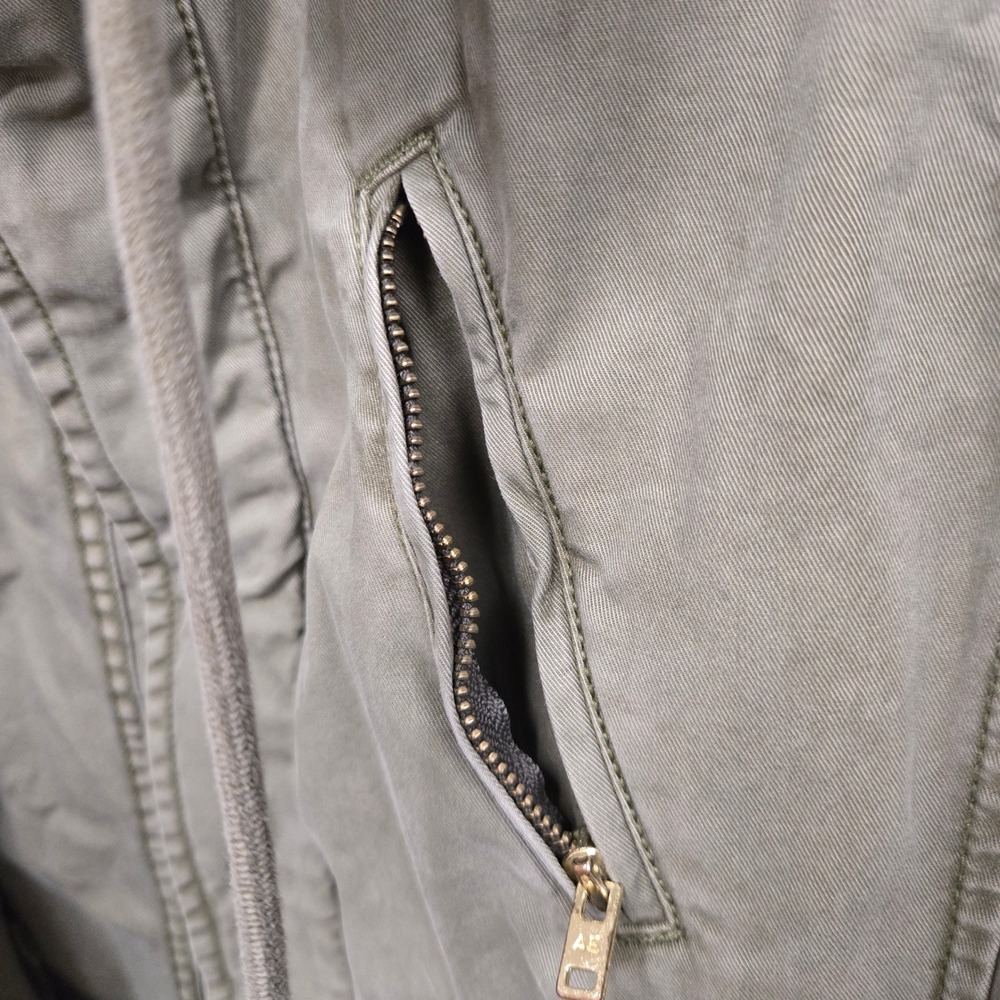 American‎ Eagle Outfitters Olive Green Utility Anorak Jacket Hooded Zip Pockets - Picture 4 of 13